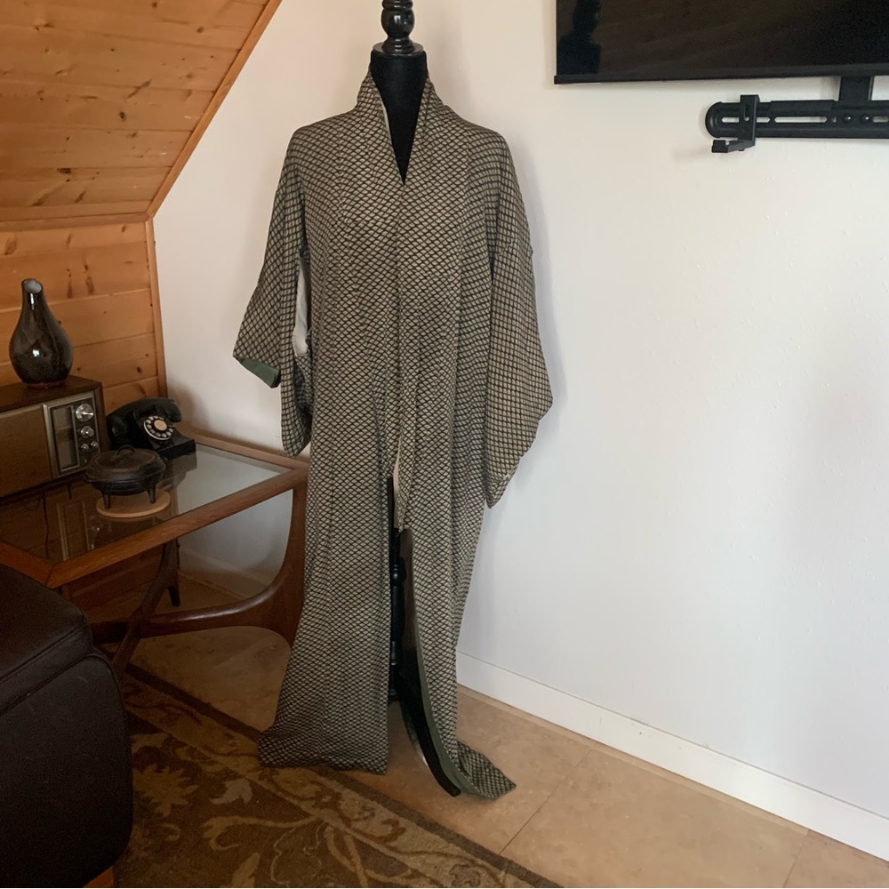 Elegant Green and White Kimono